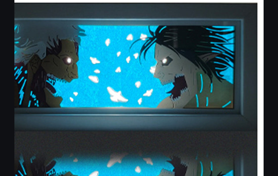 Eren Yeager vs. Reiner Braun LED Manga Lamp
